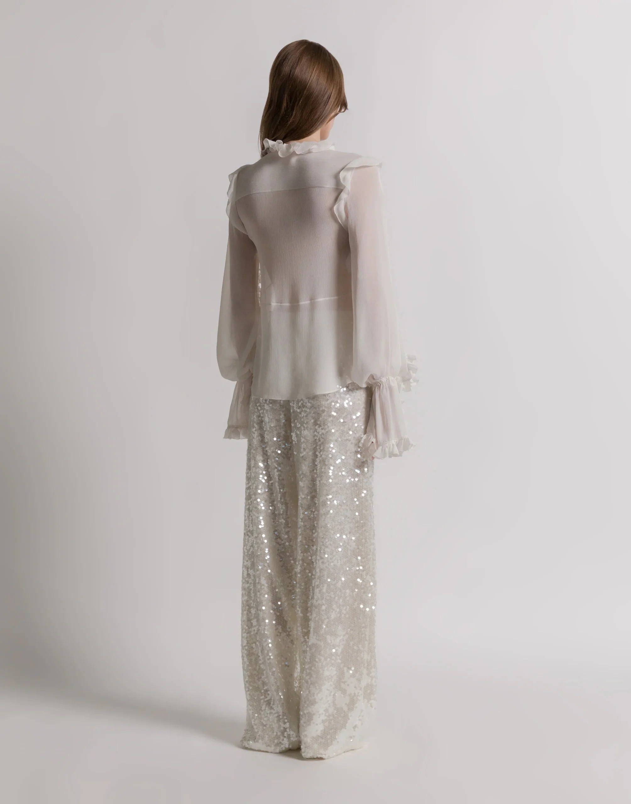 Pantaloni a gamba larga con paillettes - immagine 4